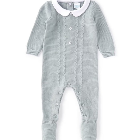 One piece coverall green knit white collar BRAND NEW w TAGS. Edgehill Collection - Picture 6 of 7